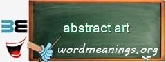 WordMeaning blackboard for abstract art